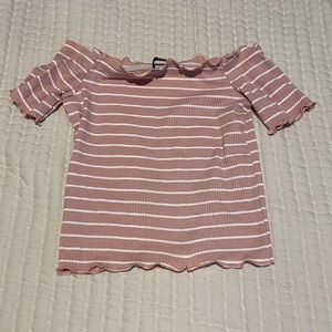 Pink Off Shoulder Crop Top